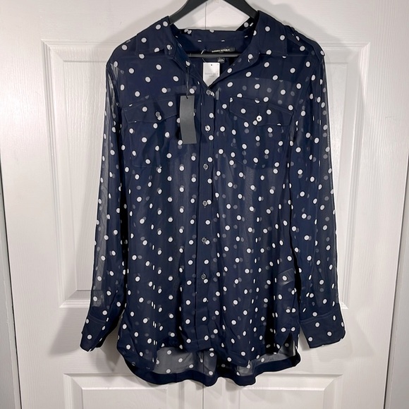 NWT Banana republic Parker polka dot sheer shirt - Picture 2 of 9